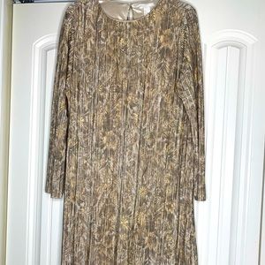 H&M gold pleated dress